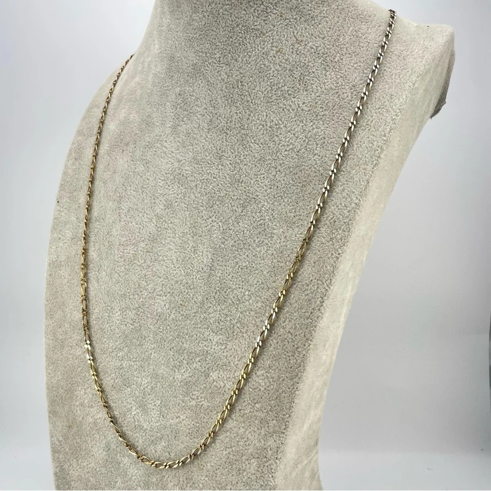 Beautiful Sterling Silver Italy Milor Figaro Chain Necklace 30” Long